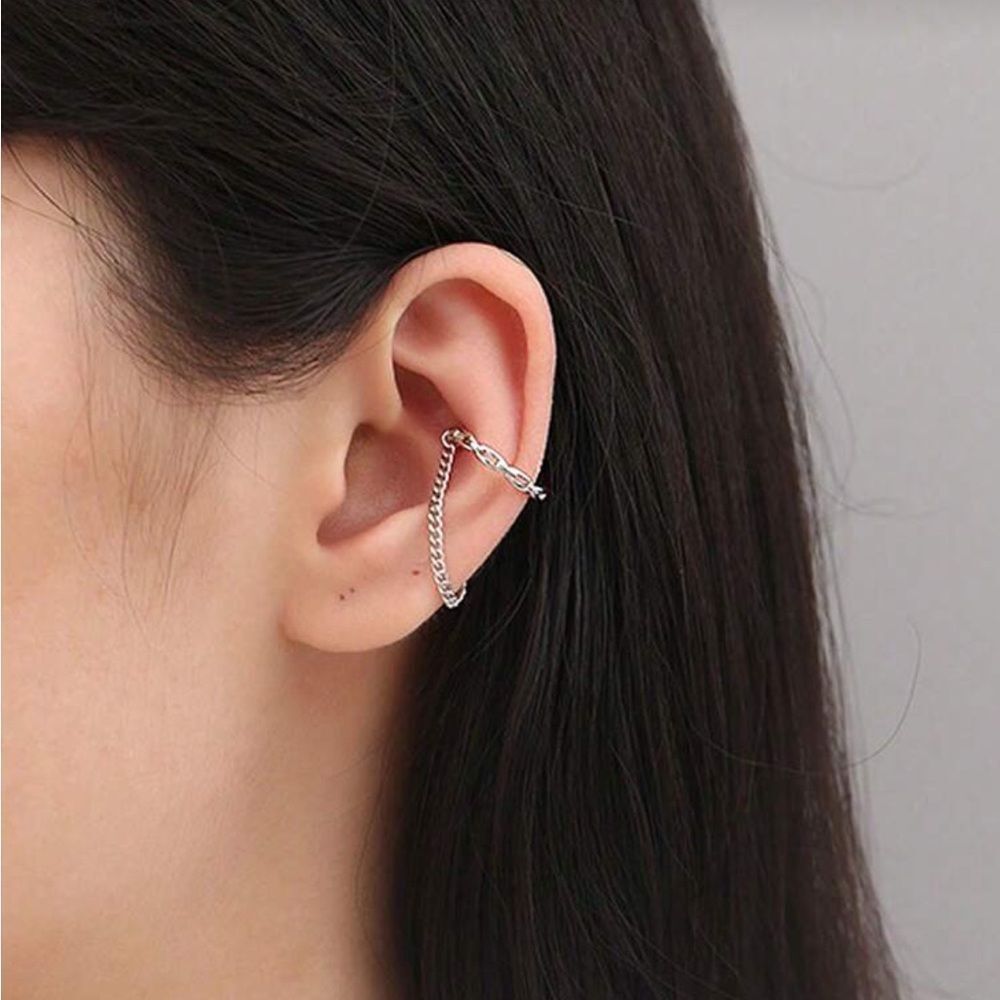 Elegant Silver Chain Ear Cuff R105
